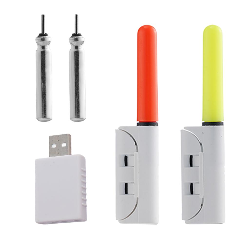 Fish Finder Charger - LEDナイトフィッシングライト、ロッド先端クリップ式発光グロースティック、USB充電式バッテリーチャージャーセット（CR425、CR322対応）