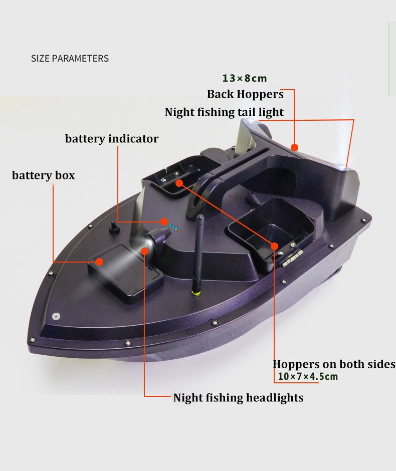 GPS RC 餌ボート魚群探知機ボート 3 ホッパー夜の光漁 - Fish Finder Gps のレビューと価格
