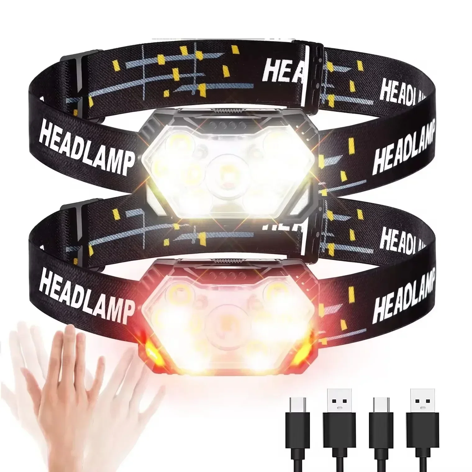 強力な LED センサーヘッドランプ USB 充電式ヘッドラ - Fish Finder Battery のレビューと価格