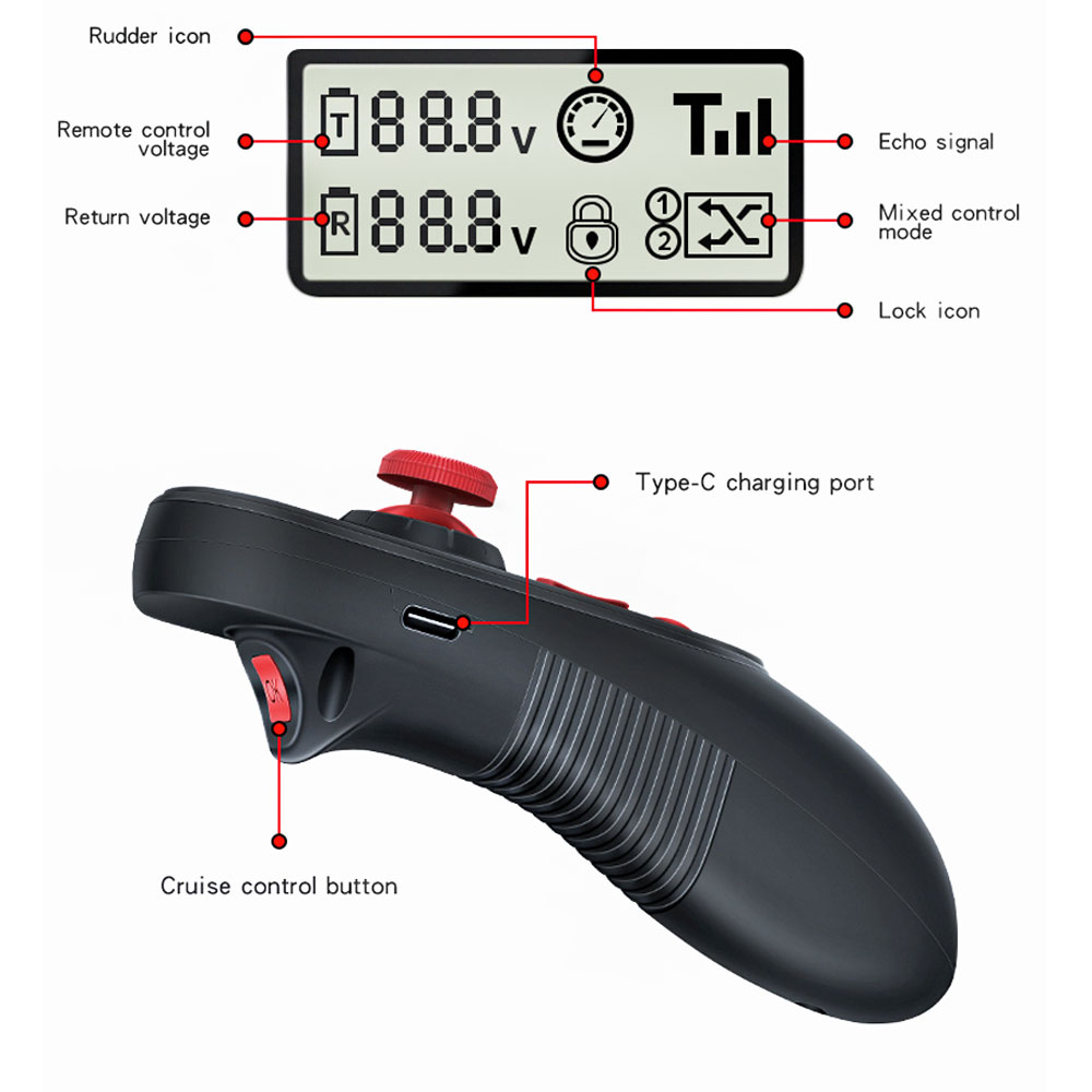 HOTRC DS600 ワイヤレスリモコンアップグレードシス - Fish Finder Battery のレビューと価格