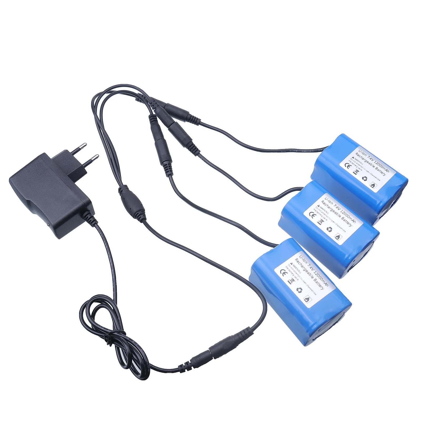 7.4V 12000mAh バッテリー USB充電器付き T - Fish Finder Charger のレビューと価格